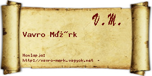 Vavro Márk névjegykártya